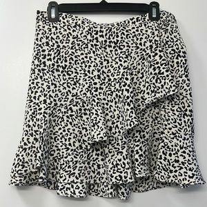 Leopard ruffled skirt